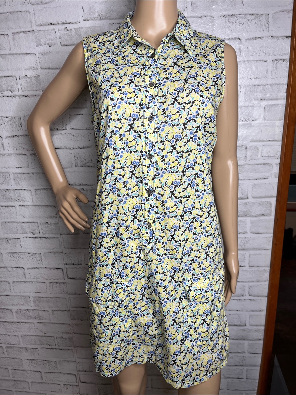 Equipment Lucinda floral sleeveless shirtdress